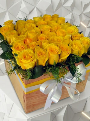 Caja de Rosas Amarillas