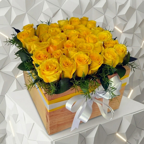 Caja de Rosas Amarillas