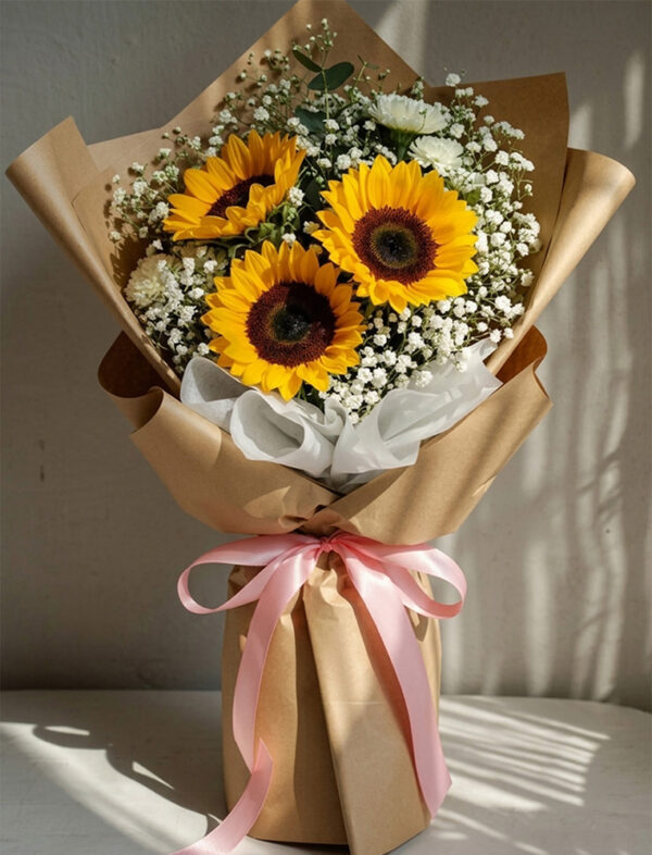 Ramo con Girasol con Lluvia